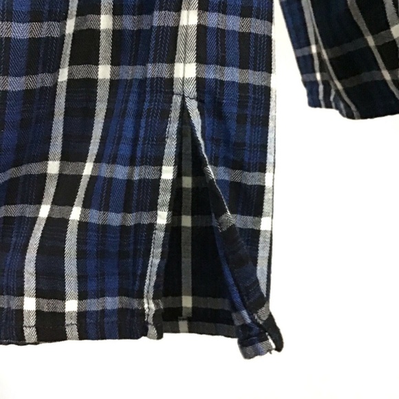 🦋Cloth & Stone Off Shoulder Plaid Blouse Shirt M - Picture 6 of 8